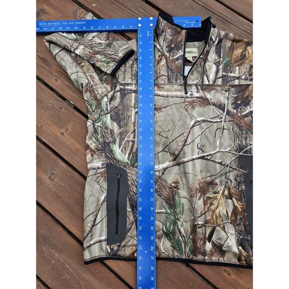 Real Tree Gander Mountain AP 1/4 Zip Pullover Men’s Size Large Camo Zip Pockets - Picture 7 of 8